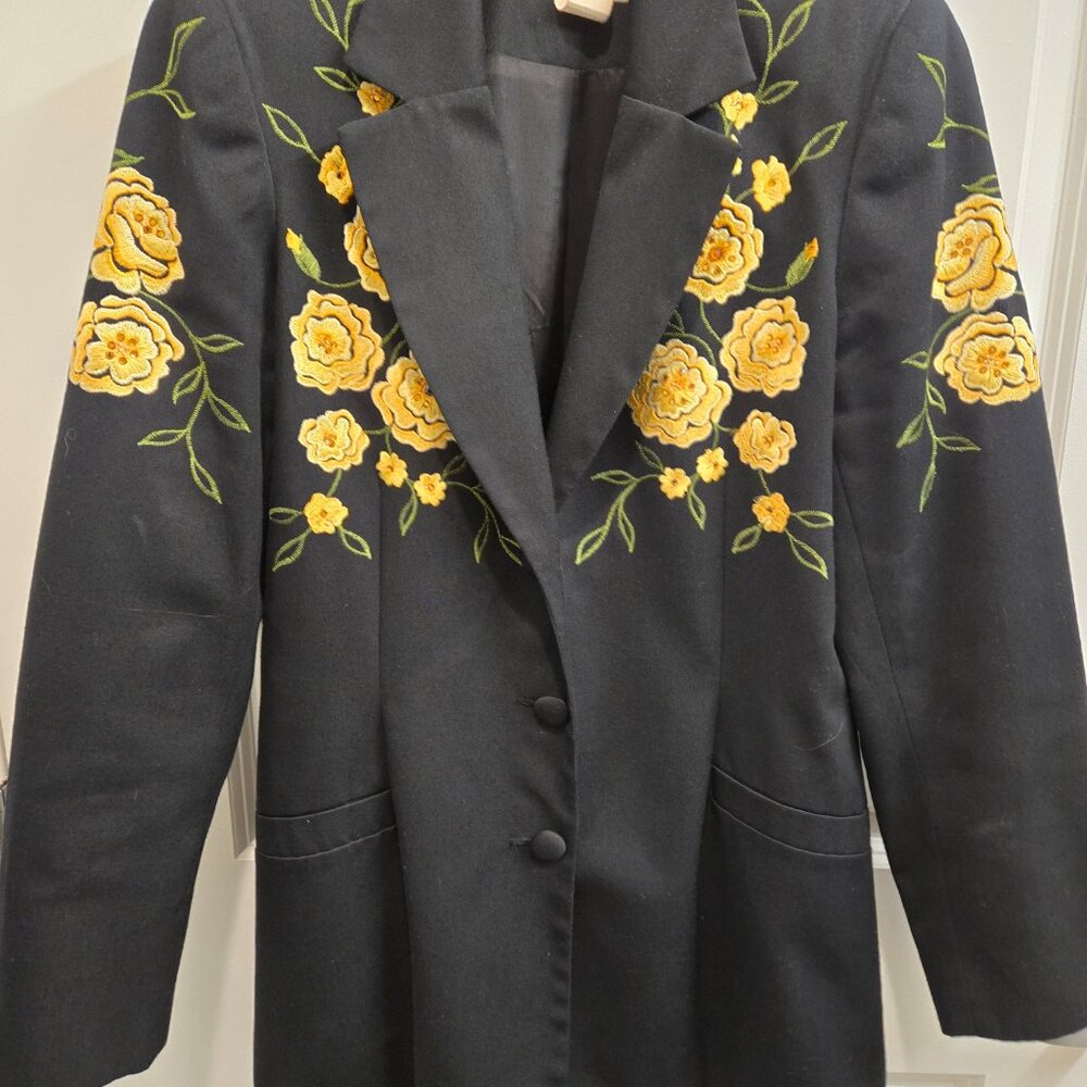 Vintage Scully Yellow Rose Embroidered Jacket - Picture 2 of 8